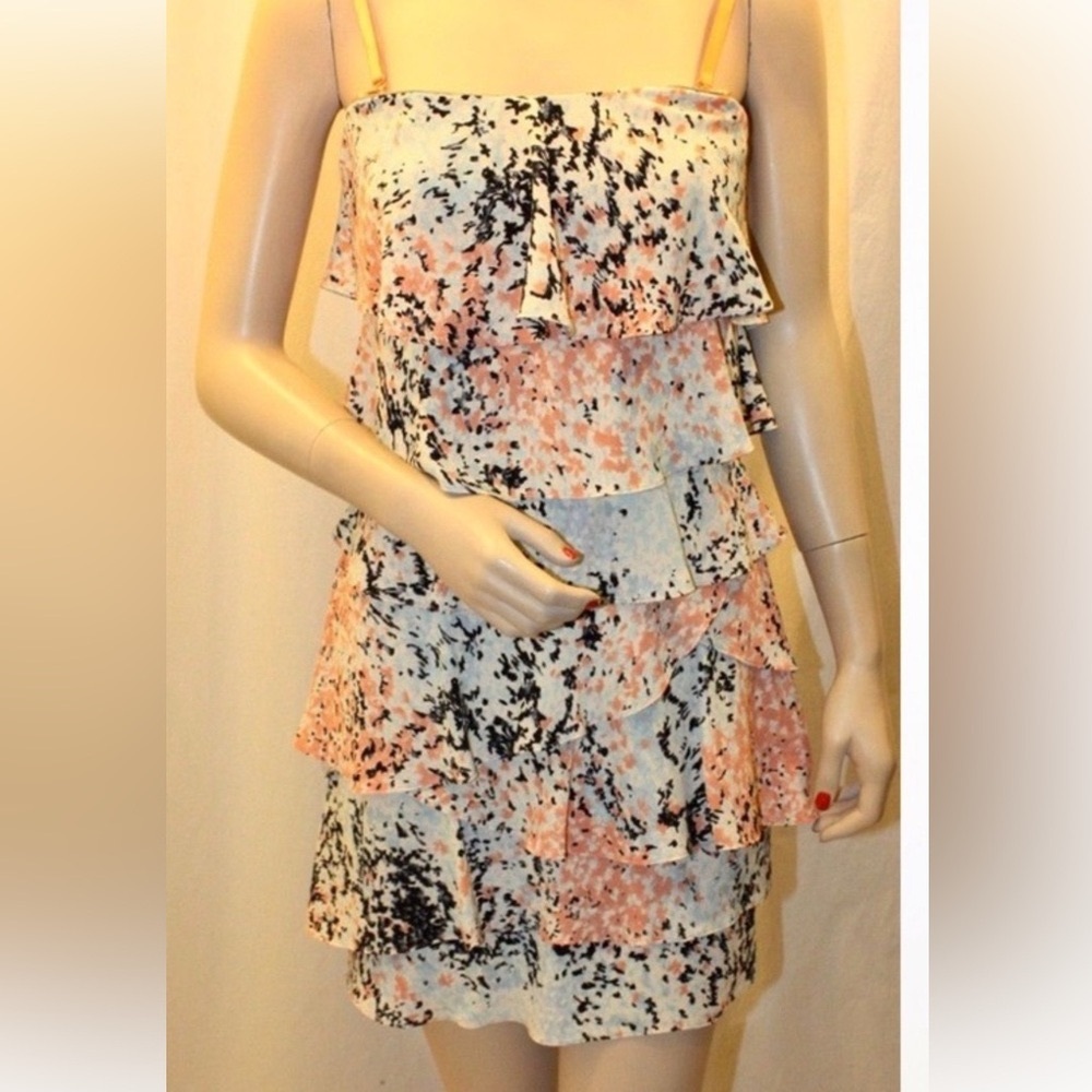 BCBGMaxAzria Ginger Strapless Dress Tiered Ruffle Size 2